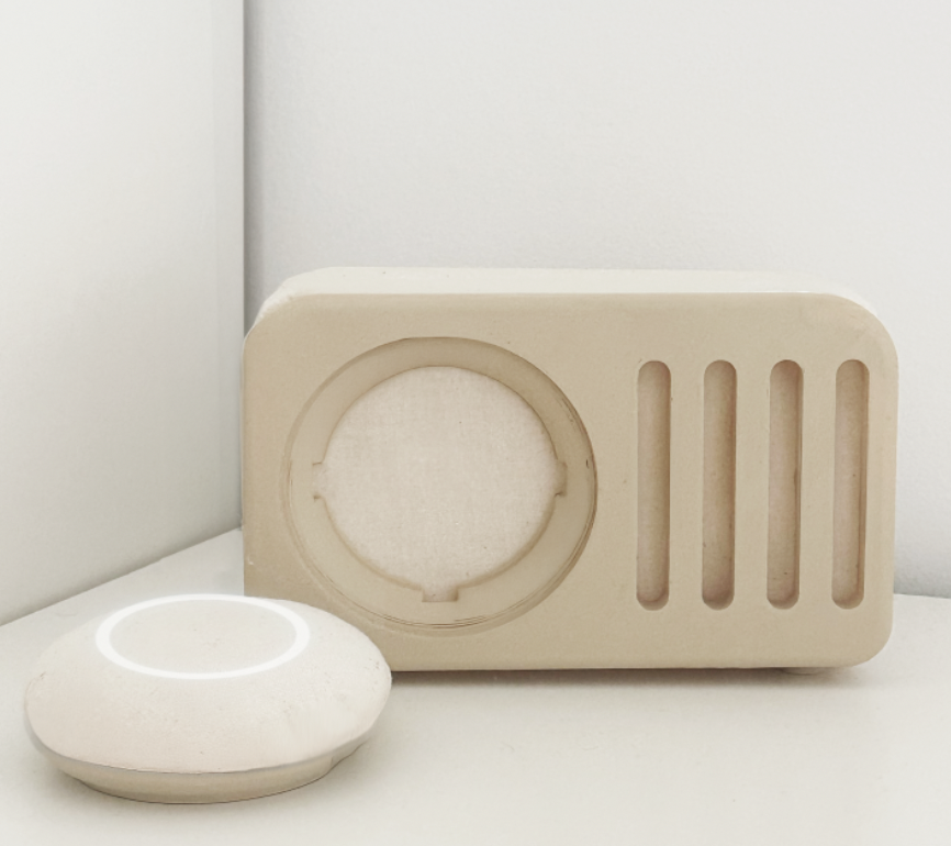 Omnihealth device and diagnostic puck on a counter